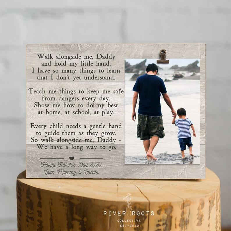 Walk With Me Daddy Custom Photo Poster Canvas Custom Photo Poster For Fathers Day Fathers Day Gift